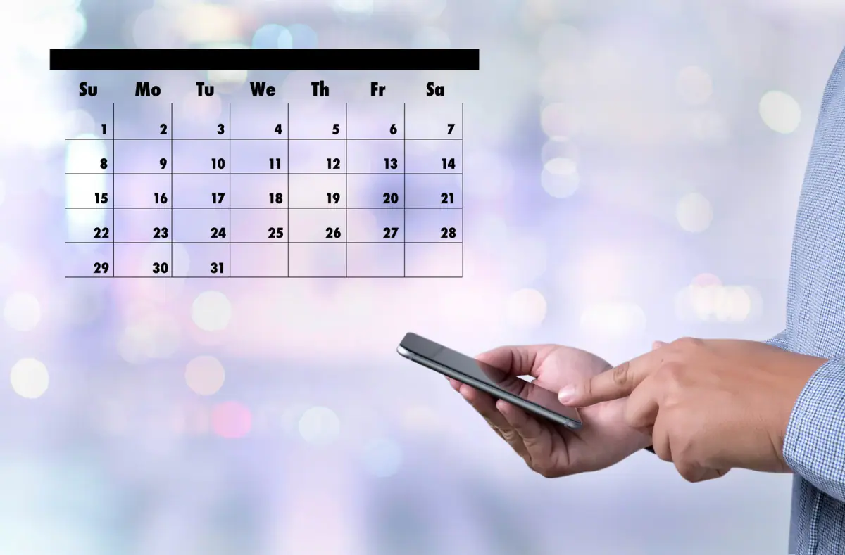 Appointment reminder shown on a calendar and organizer agenda, a simple way to enforce a cancellation window