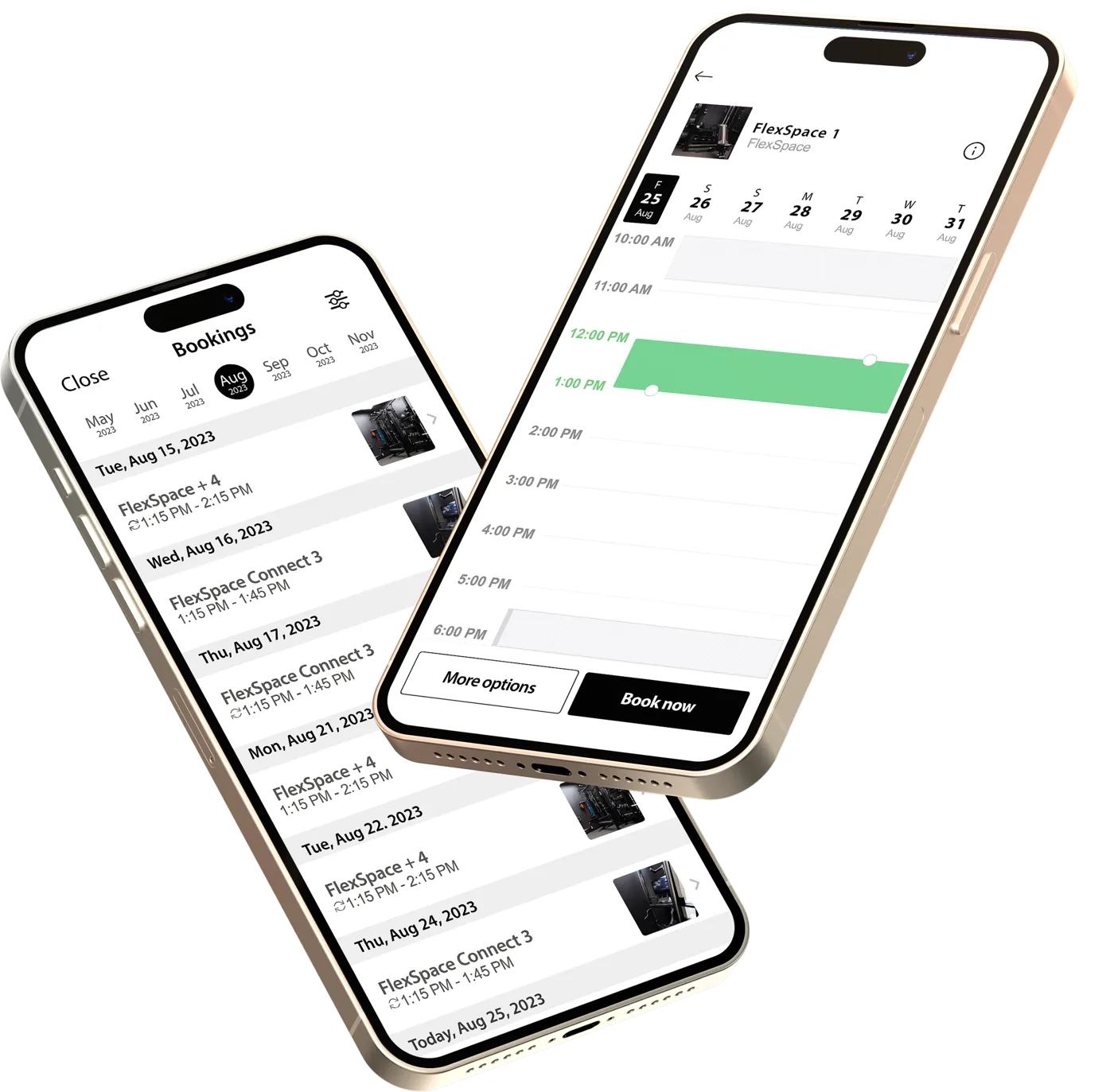The FlexWerk app showing bookings and client tracking