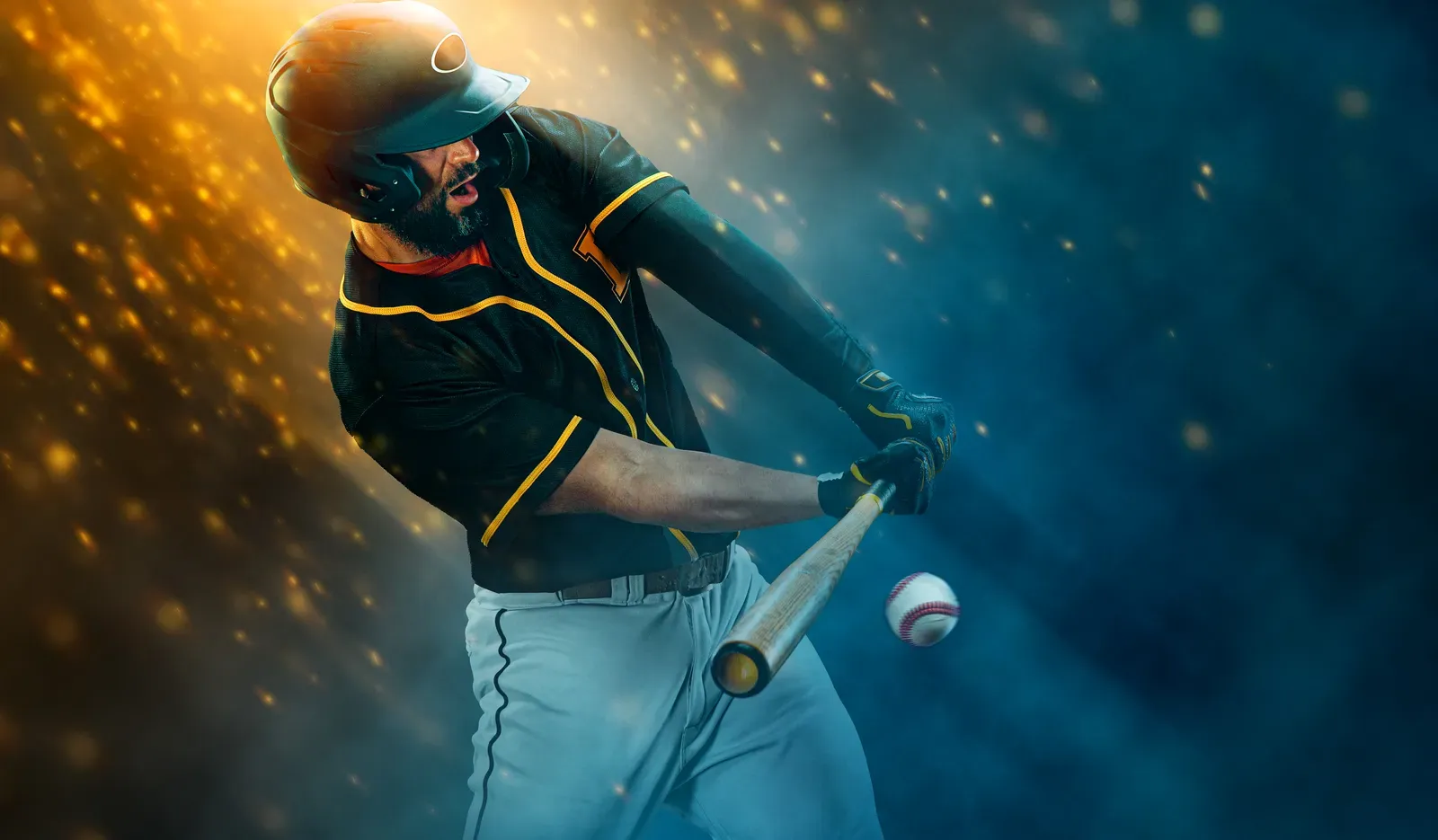 Baseball player performing a cable rotation exercise in a training room