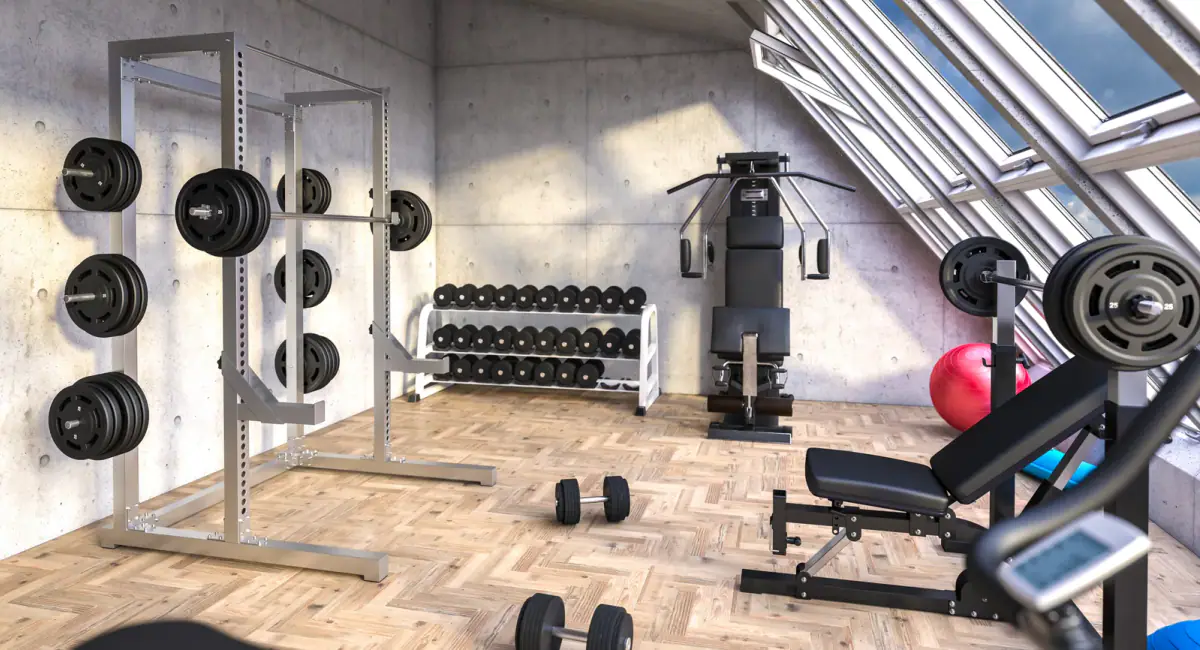 Private fitness gym in a modern flat, a space where lighting for a training room matters