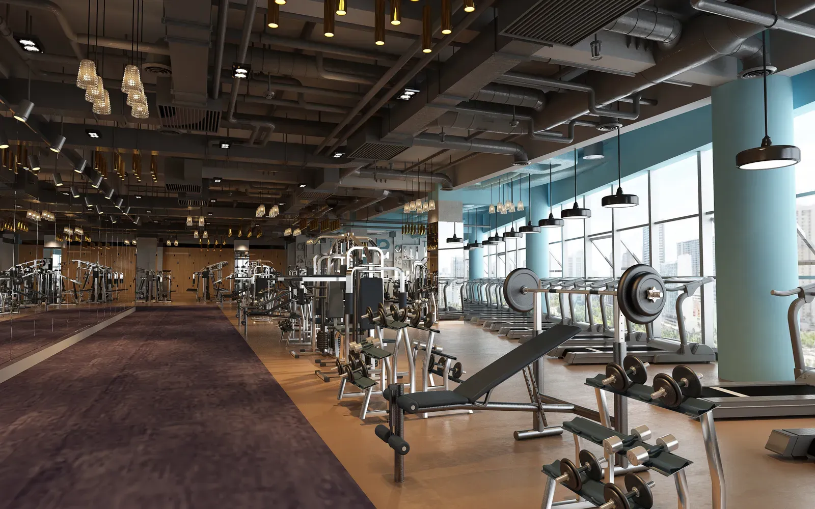 Empty fitness studio space prepared for a new tenant