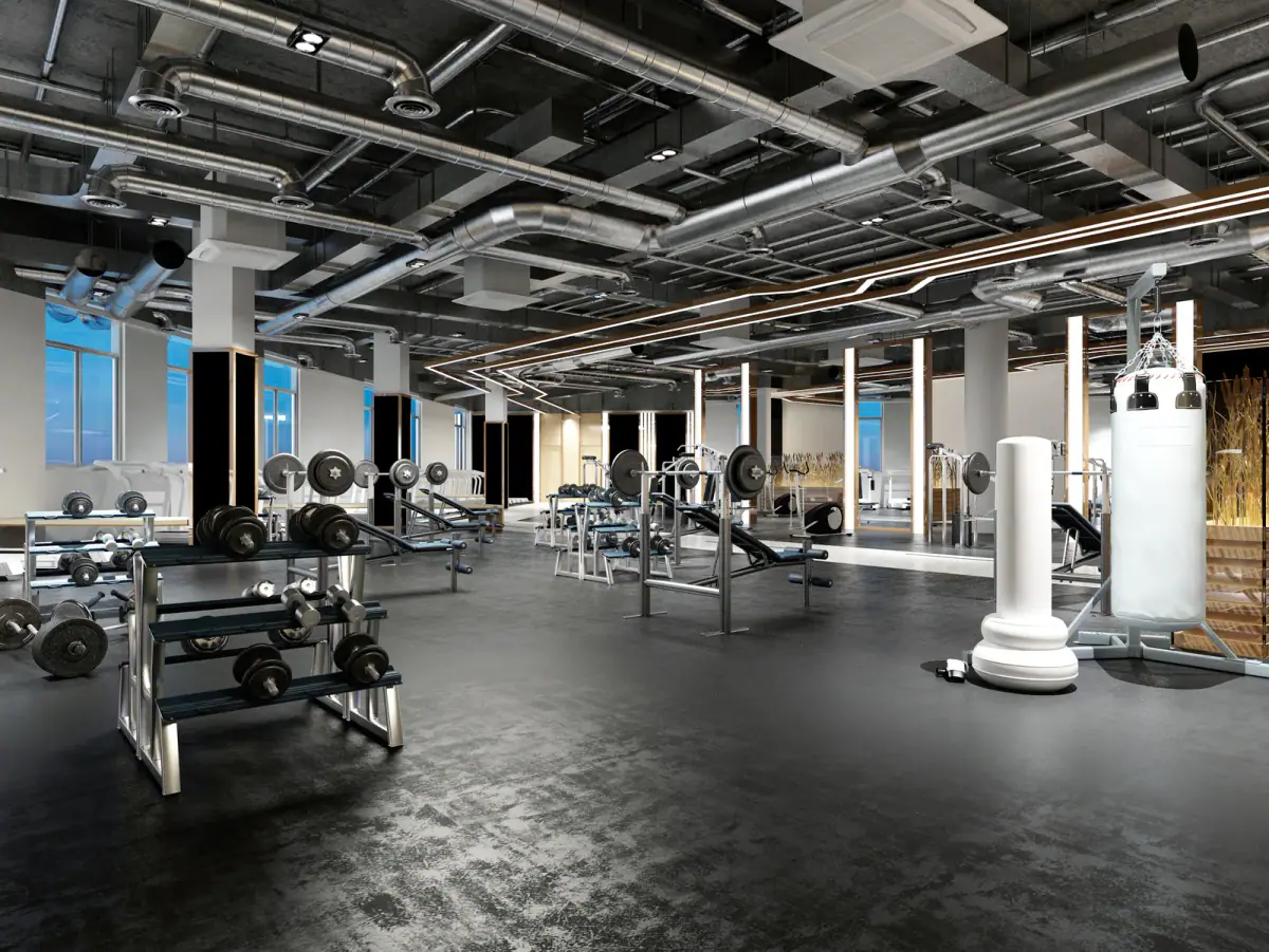 Modern gym room sitting empty between sessions